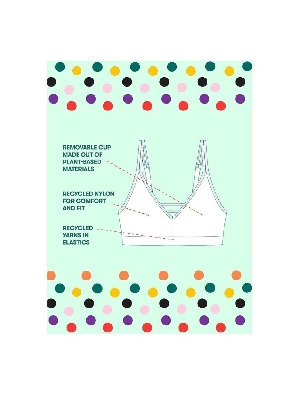 Kindly Yours Sustainable caged front triangle bralette size large Camo print - Picture 8 of 15